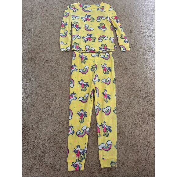 Kidgets rainbow yellow pajama set size 24mos - Picture 1 of 5